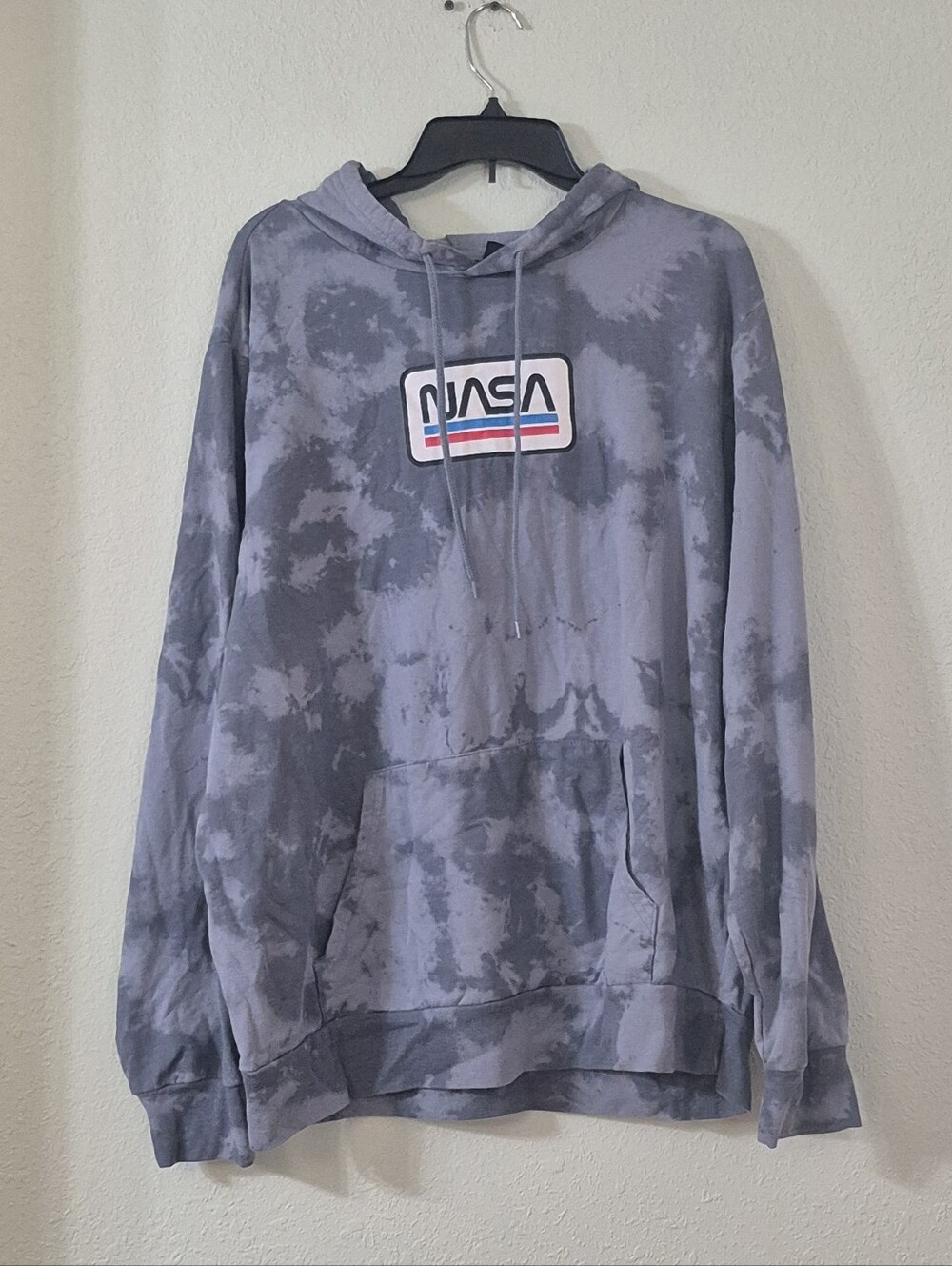 MAD Engine Gray Tie-Dye NASA Patch Hoodie
